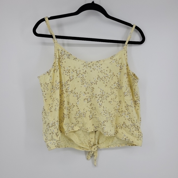 Abercrombie & Fitch Linen Cotton Floral Crop Tank Top Shirt Size xl - Picture 3 of 14